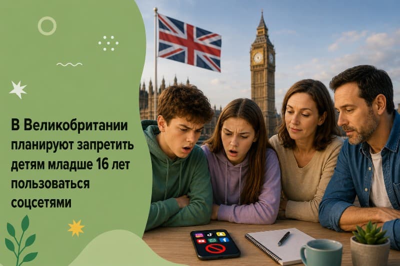 В Великобритании планируют запретить детям младше 16 лет пользоваться соцсетями