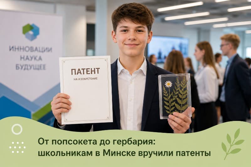 От попсокета до гербария: школьникам в Минске вручили патенты