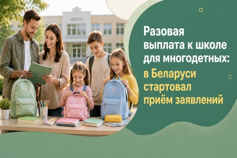 Разовая выплата к школе для многодетных: в Беларуси стартовал приём заявлений