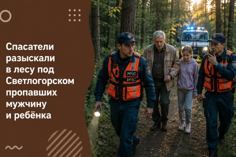 Спасатели разыскали в лесу под Светлогорском пропавших мужчину и ребёнка