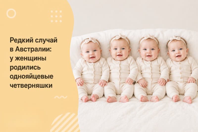 Редкий случай в Австралии: у женщины родились однояйцевые четверняшки