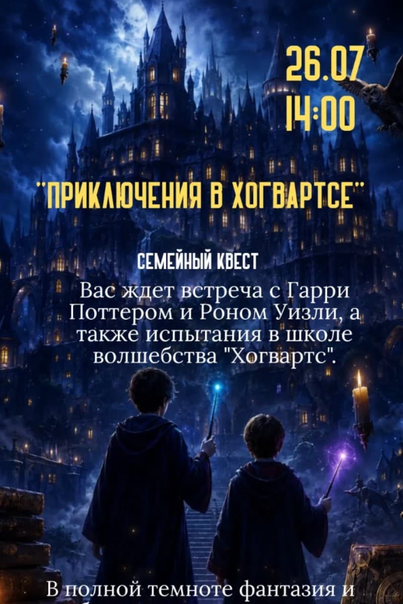 Семейный квест "Приключения в Хогвартсе"