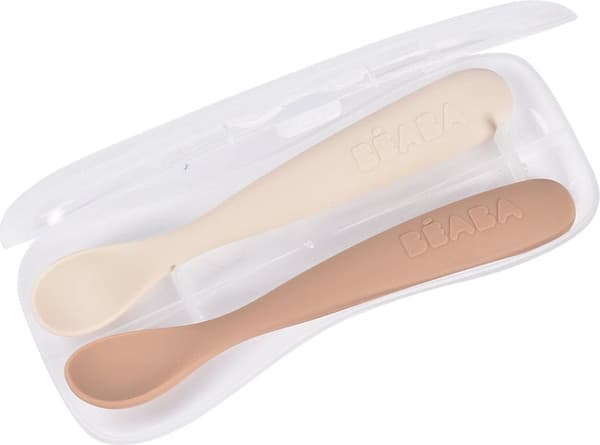 Набор столовых ложек для кормления Beaba Set Of 2 1st Age Silic Spoons + Box 913599