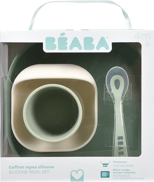 Набор посуды для кормления Beaba Coffret Repas Silic Vert Sauge 913603 5