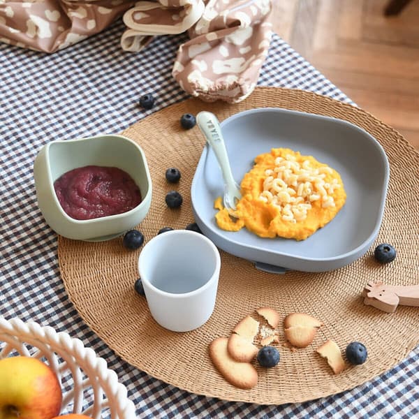 Набор посуды для кормления Beaba Silicone Meal Set Pebble 913608 7