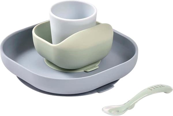 Набор посуды для кормления Beaba Silicone Meal Set Pebble 913608