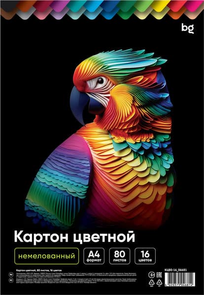 Набор цветного картона BG КЦ80-16_06681