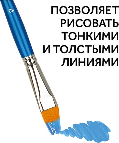Кисть для рисования ГАММА Cинтетика №12 / 280618.08.012 6