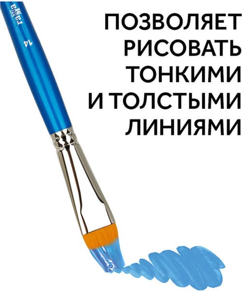 Кисть для рисования ГАММА Cинтетика №14 / 280618.08.014 6