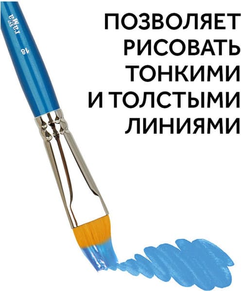 Кисть для рисования ГАММА Cинтетика №18 / 280618.08.018 6
