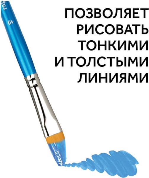 Кисть для рисования ГАММА Cинтетика №10 / 280618.0708.10 6