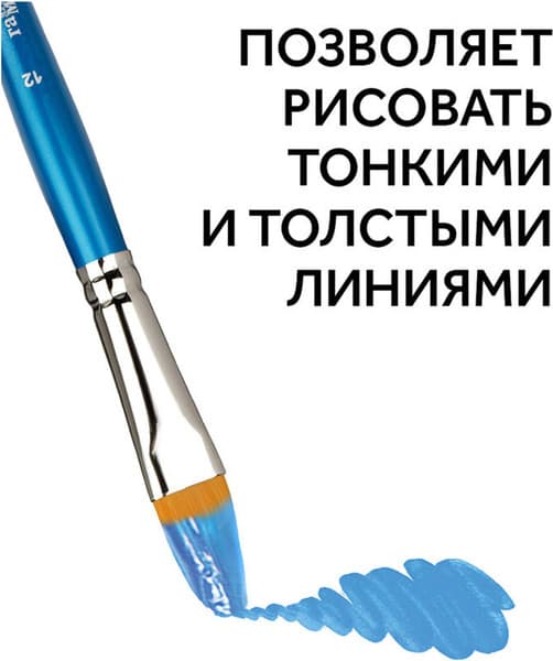 Кисть для рисования ГАММА Cинтетика №12 / 280618.0708.12 6