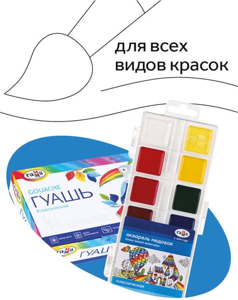 Кисть для рисования ГАММА Cинтетика №12 / 280618.0708.12 8