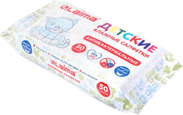 Влажные салфетки детские Laima Antibacterial Kids / 128075