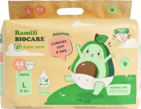 Подгузники-трусики детские Ramili Biocare Large / LP44