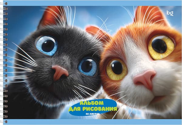 Альбом для рисования BG Любопытные коты А4 / АР4гр40 06804
