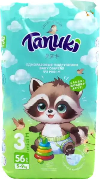 Подгузники-трусики детские TANUKI 3 M