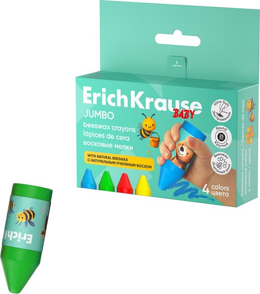 Восковые мелки Erich Krause Baby Jumbo Bee Wax / 65454 2