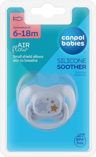 Пустышка Canpol Newborn Baby Силиконовая симметричная / 22/581_blu_new 3