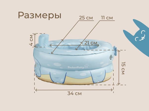 Дорожный горшок ROXY-KIDS PocketPotty Динозавр / PP-3102B 4