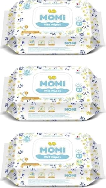 Влажные салфетки детские Momi 3x96шт 2