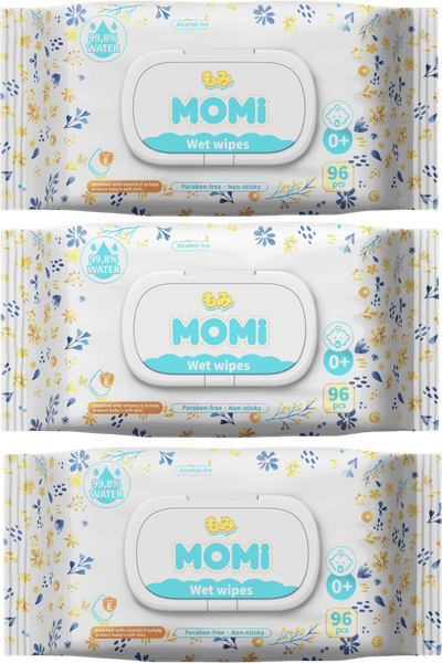 Влажные салфетки детские Momi 3x96шт