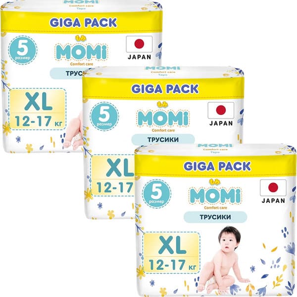 Подгузники-трусики детские Momi Comfort Care XL 12-17кг
