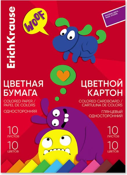 Набор цветной бумаги и картона Erich Krause Jolly Friends / 65632