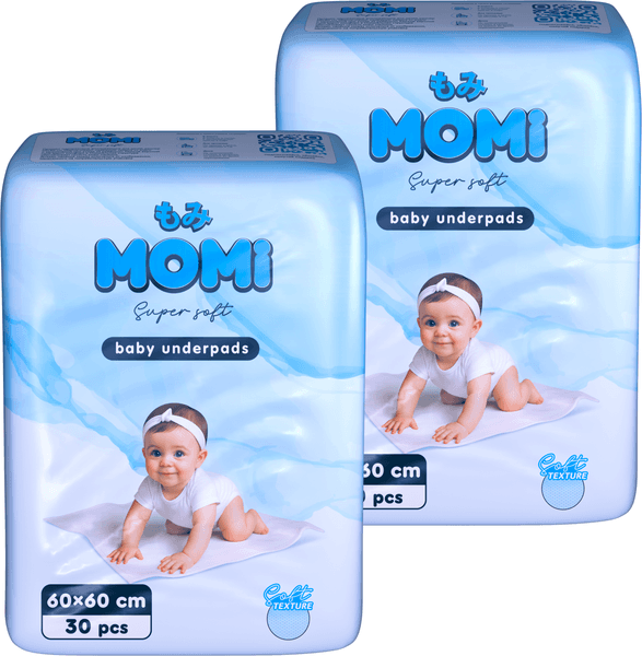 Набор пеленок одноразовых детских Momi Super Soft 60х60