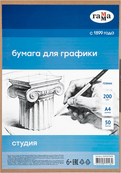 Набор бумаги для рисования ГАММА Студия / 40S03F750W