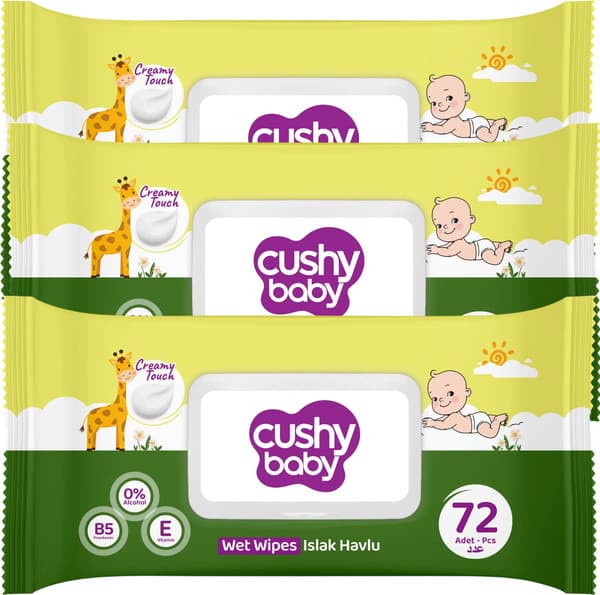 Влажные салфетки детские Cushy Baby 3x72шт