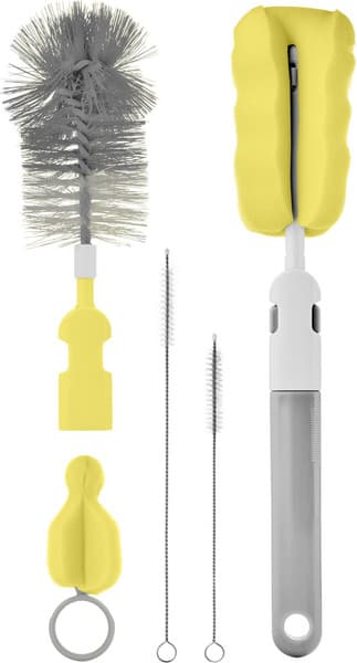 Бутылочка для кормления ROXY-KIDS Средний поток 3+ / RBTL-002-BGR с ершиками / RFD-007-Gr 3