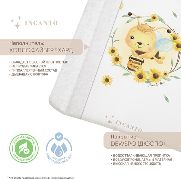 Пеленальный матрас Incanto Пчелка 70х65 / BB/ПН-17 3