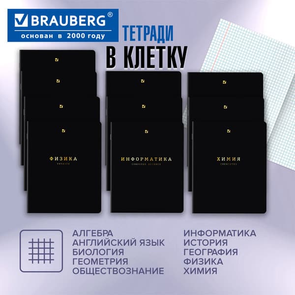 Набор предметных тетрадей Brauberg Black Gold / 405602 4
