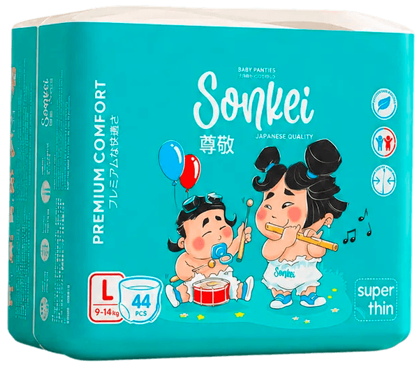 Подгузники-трусики детские SONKEI Super Thin L 9-14кг