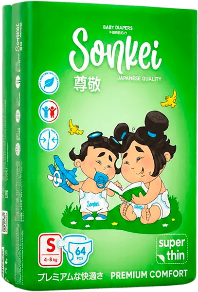Подгузники детские SONKEI Super Thin S 4-8кг