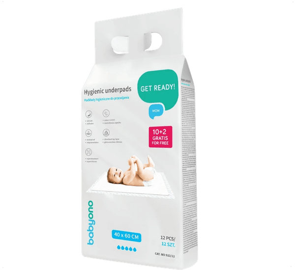 Набор пеленок одноразовых детских BabyOno 40x60см / 513/12