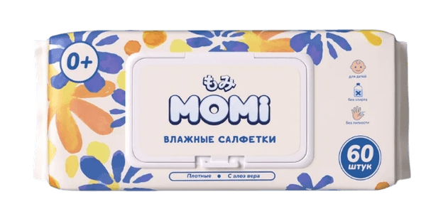 Влажные полотенца детские Momi 3x60шт 2
