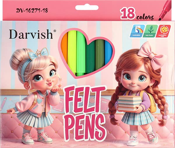 Фломастеры Darvish Милые девочки / DV-16271-18
