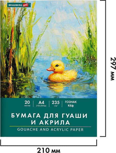 Набор бумаги для рисования Brauberg Уточка / 117732 10