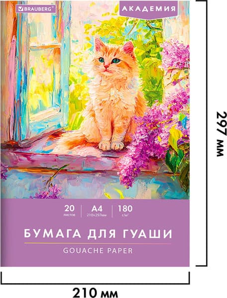 Набор бумаги для рисования Brauberg Котик / 117737 10