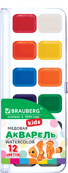 Акварельные краски Brauberg Kids / 192796