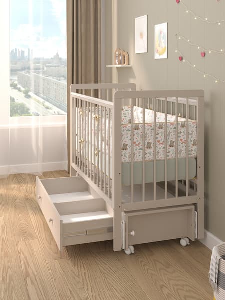 Детская кроватка Атон Baby Master Ariel 05 ящик-маятник колесо 10