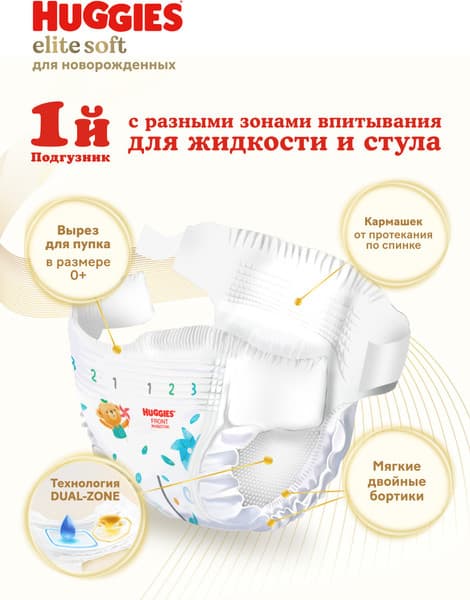 Подгузники детские Huggies Elite Soft 1 Mega 3