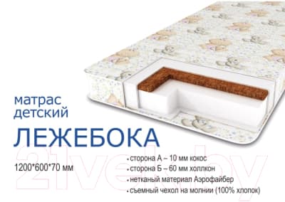 Матрас в кроватку Сонная сказка Лежебока 2