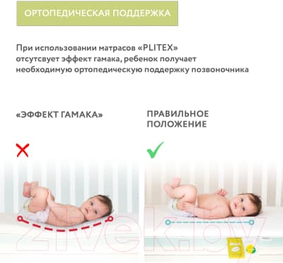 Матрас в кроватку Plitex Aloe Vera Simple АВ-05/1 9