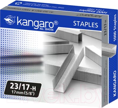 Скобы канцелярские Kangaro 23/17H