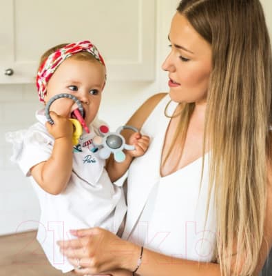 Прорезыватель для зубов BabyOno Ortho с погремушкой / 488 5