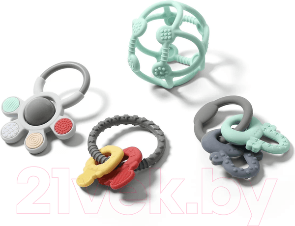 Прорезыватель для зубов BabyOno Ortho с погремушкой / 488 3
