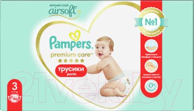 Подгузники-трусики детские Pampers Premium Care Pants Midi 3 5
